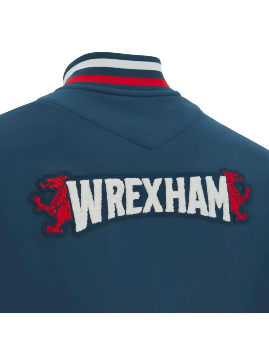 Macron Мужская темно-синяя куртка-бомбер Wrexham Anthem на кнопках — изображение 5 из 5, темно-синий