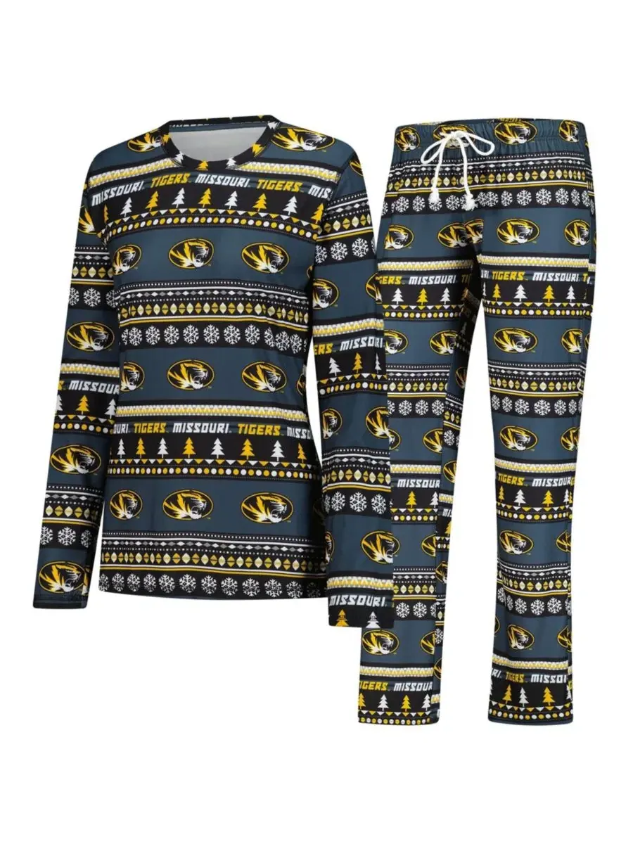 Комплект пижамы с длинным рукавом с принтом Missouri Tigers Holiday Concepts Sport