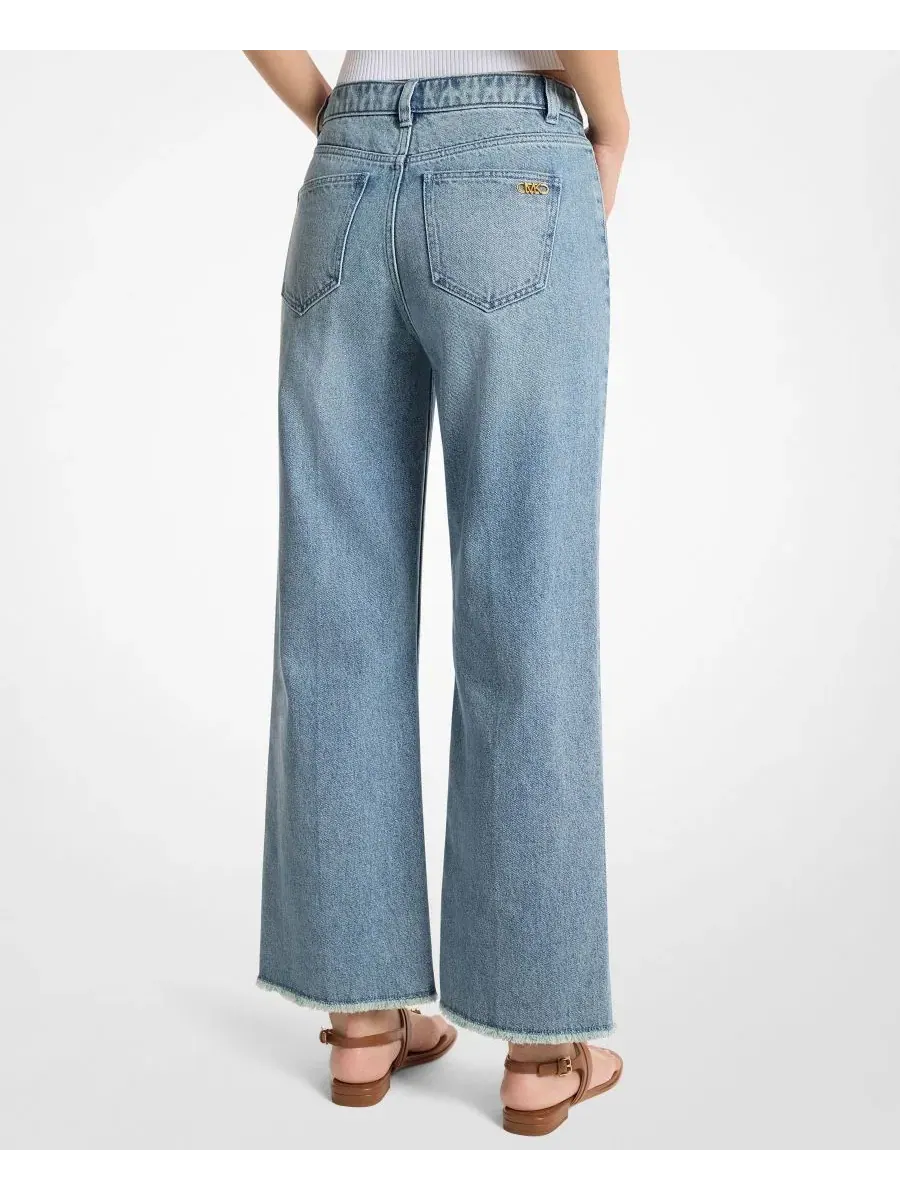 Джинсы-клеш с высокой посадкой, модель Cropped Kick Michael Kors, Horizonwash — изображение 3 из 3
