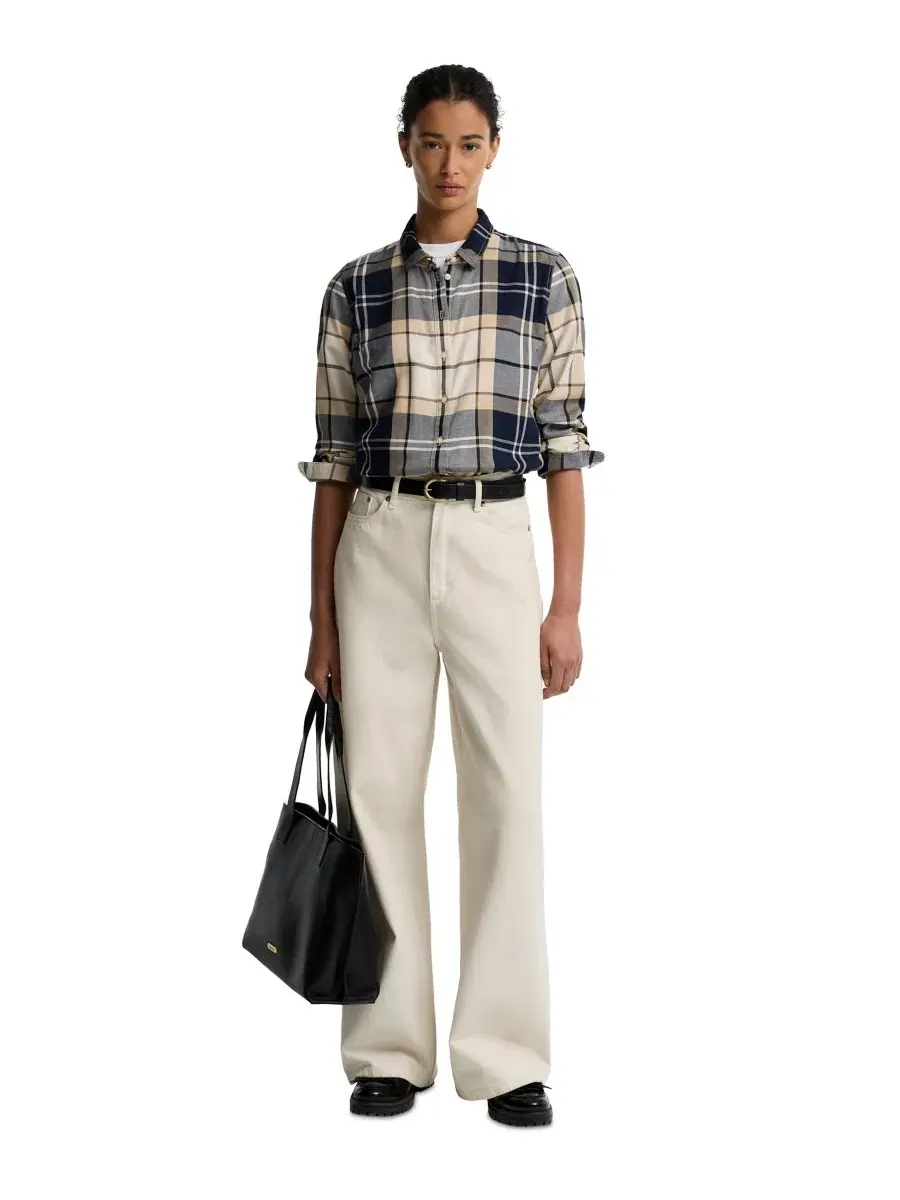 Женская рубашка с длинным рукавом, с принтом Barbour, Light Birchwood Tartan — изображение 2 из 5