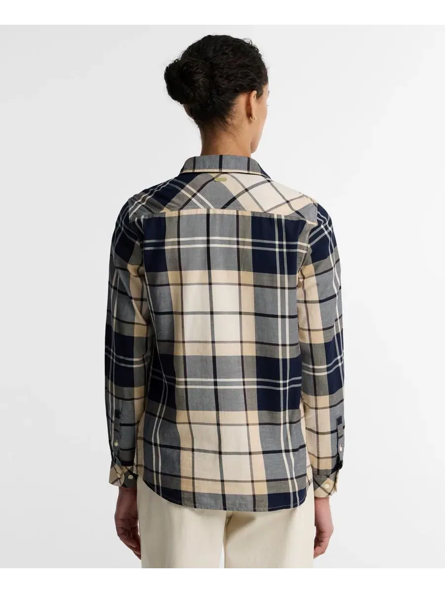 Женская рубашка с длинным рукавом, с принтом Barbour, Light Birchwood Tartan — изображение 4 из 5