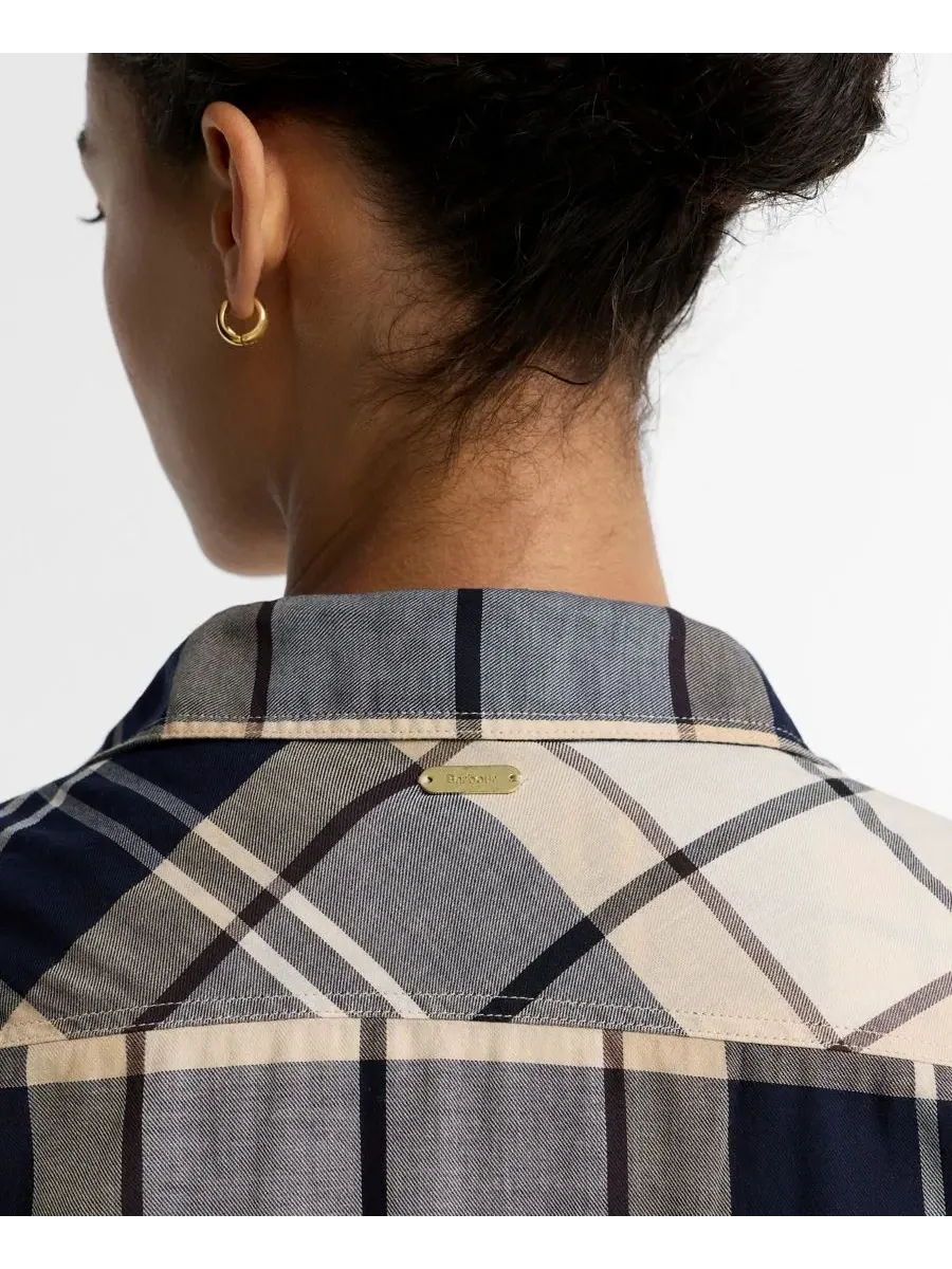 Женская рубашка с длинным рукавом, с принтом Barbour, Light Birchwood Tartan — изображение 5 из 5