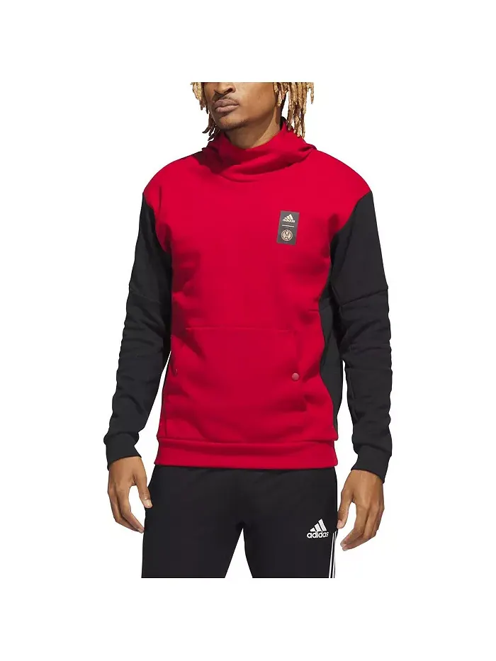 Мужская красная толстовка Atlanta United FC с капюшоном для путешествий adidas