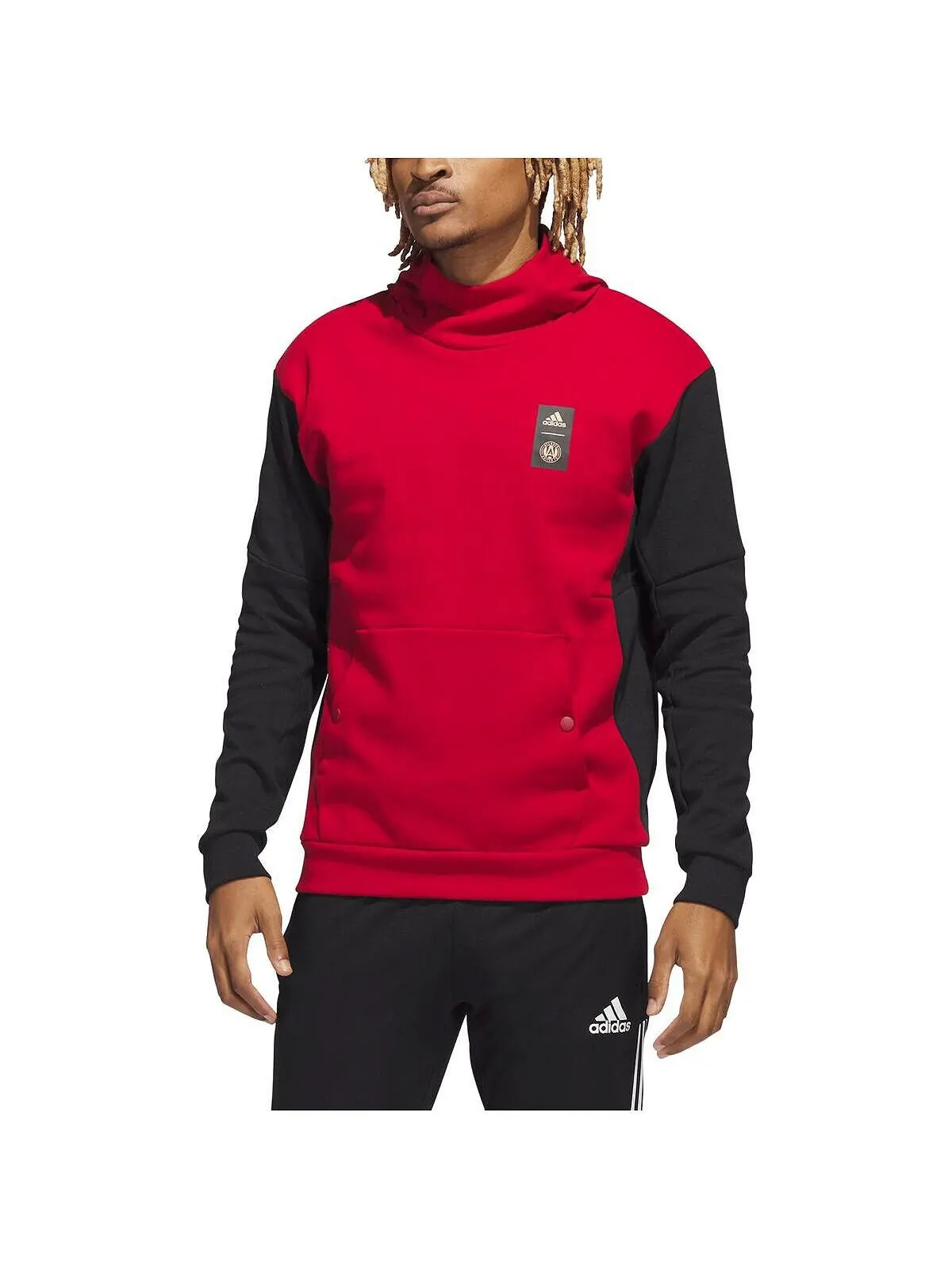 Мужской красный пуловер с капюшоном Atlanta United FC Travel adidas — изображение 1 из 2