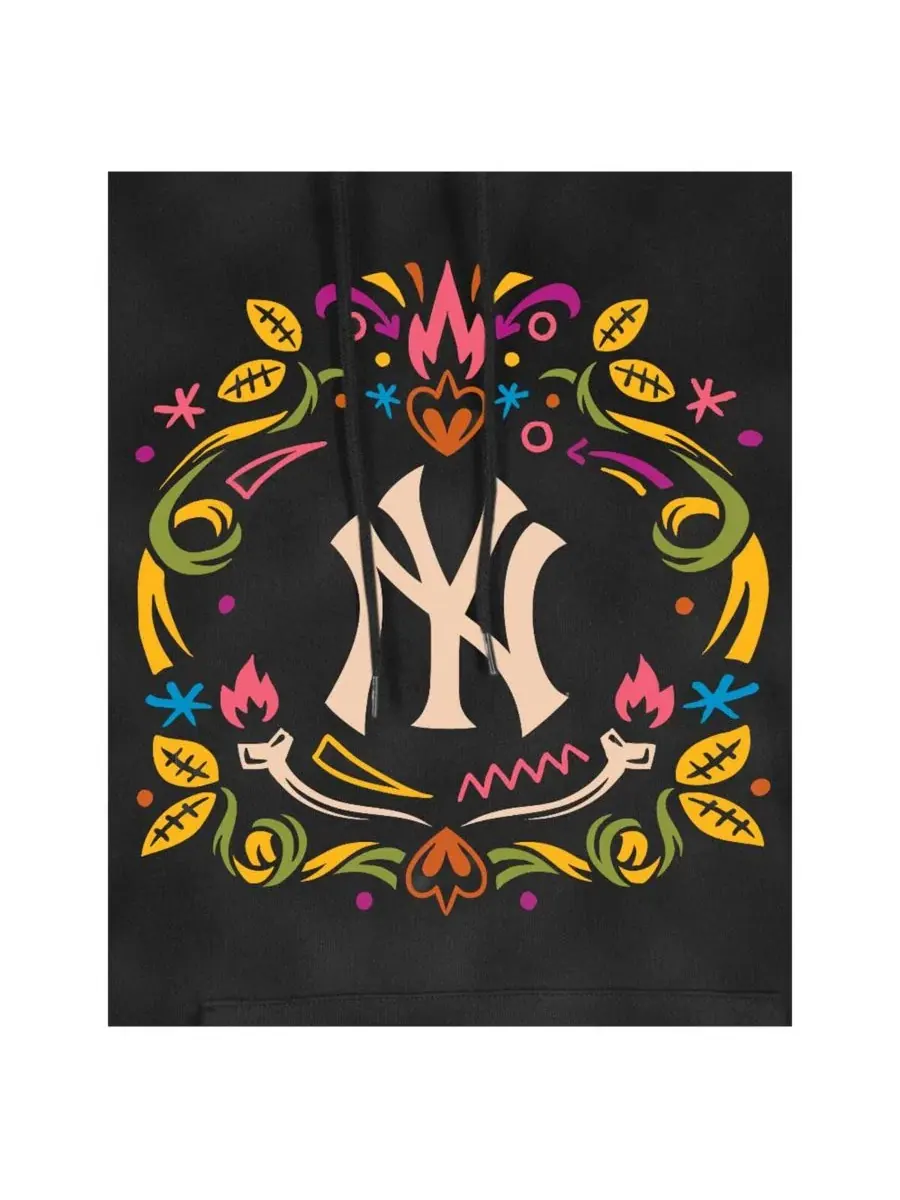 Худи с принтом Día de Muertos, New York Yankees New Era — изображение 4 из 4, черный