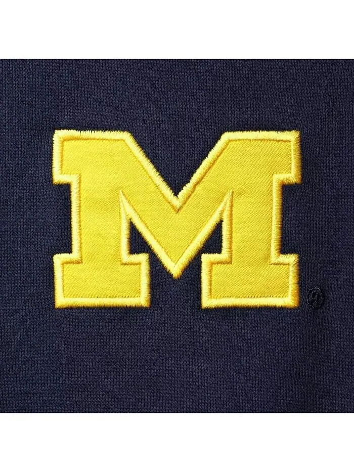 Мужская темно-синяя толстовка с молнией на четверть и логотипом Michigan Wolverines Tortugas — изображение 4 из 4