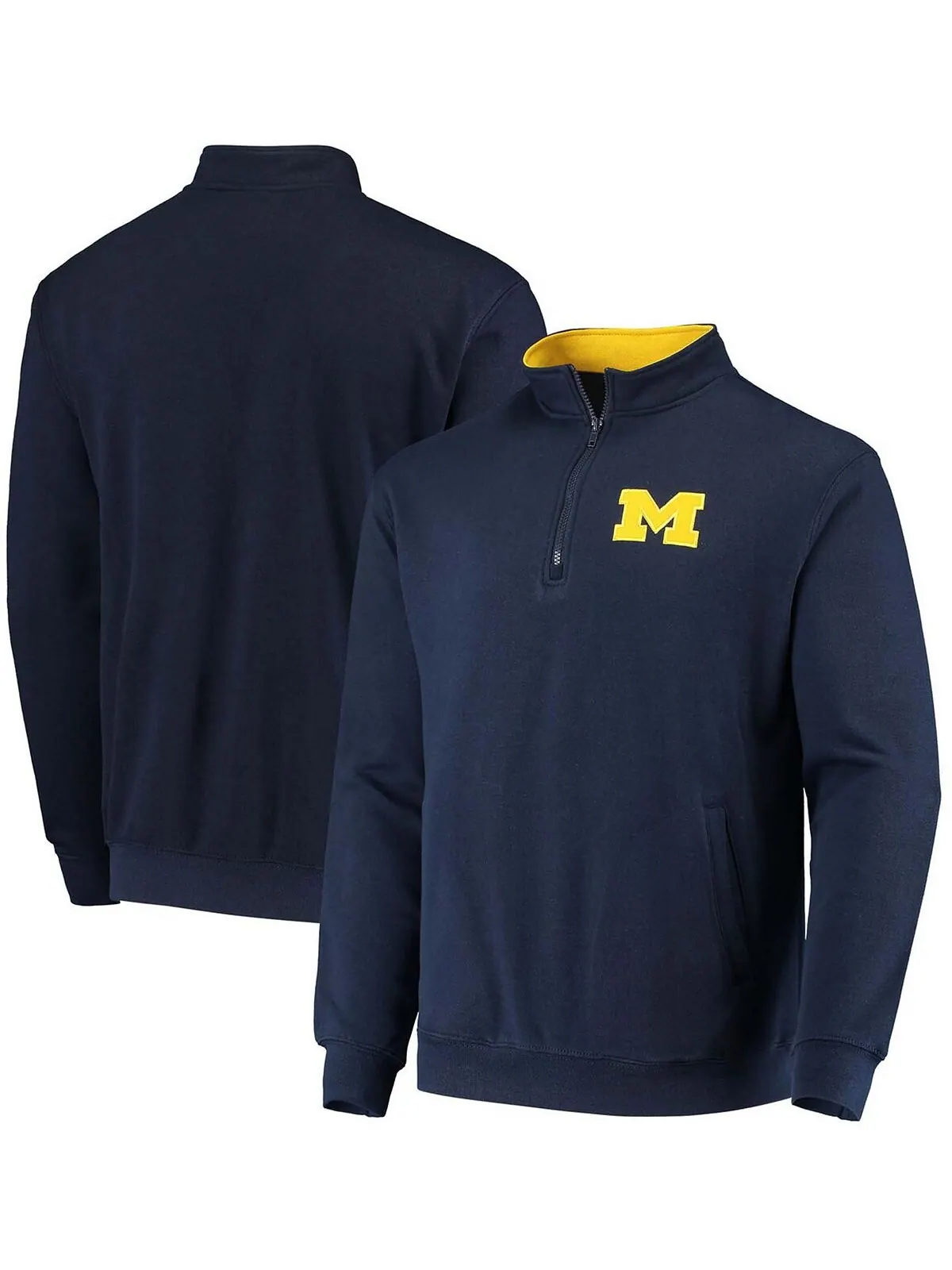 Мужская темно-синяя куртка с молнией на четверть и логотипом Michigan Wolverines Tortugas Colosseum