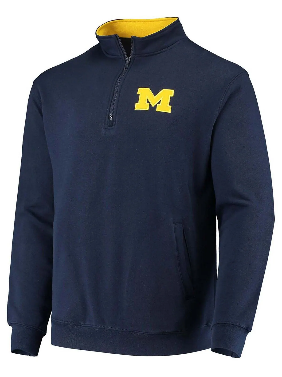 Мужская темно-синяя куртка с молнией на четверть и логотипом Michigan Wolverines Tortugas Colosseum — изображение 2 из 4