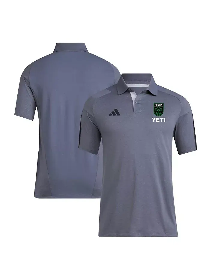 Мужская серая тренировочная поло Austin FC 2024 adidas