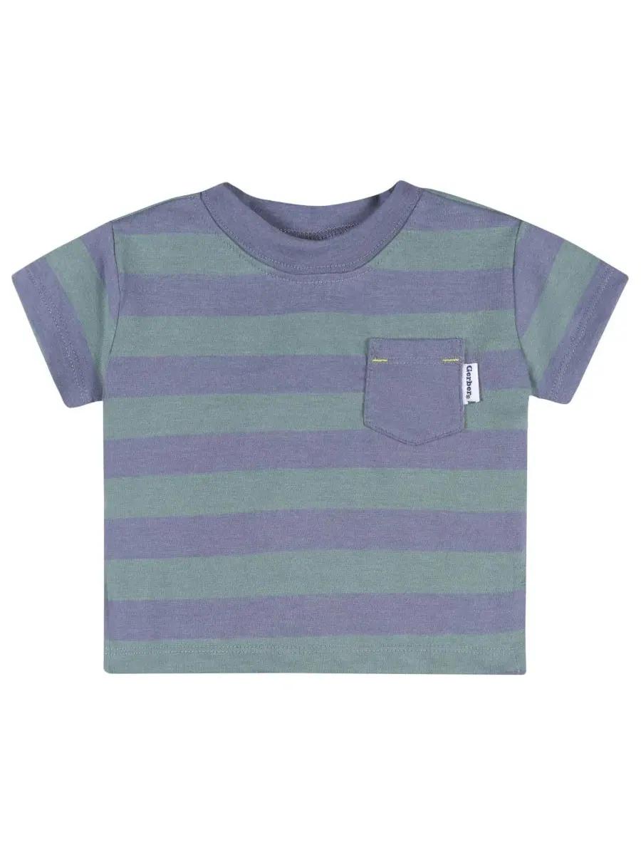 Комплект футболок с коротким рукавом, 3 шт Gerber, Stripes — изображение 3 из 6