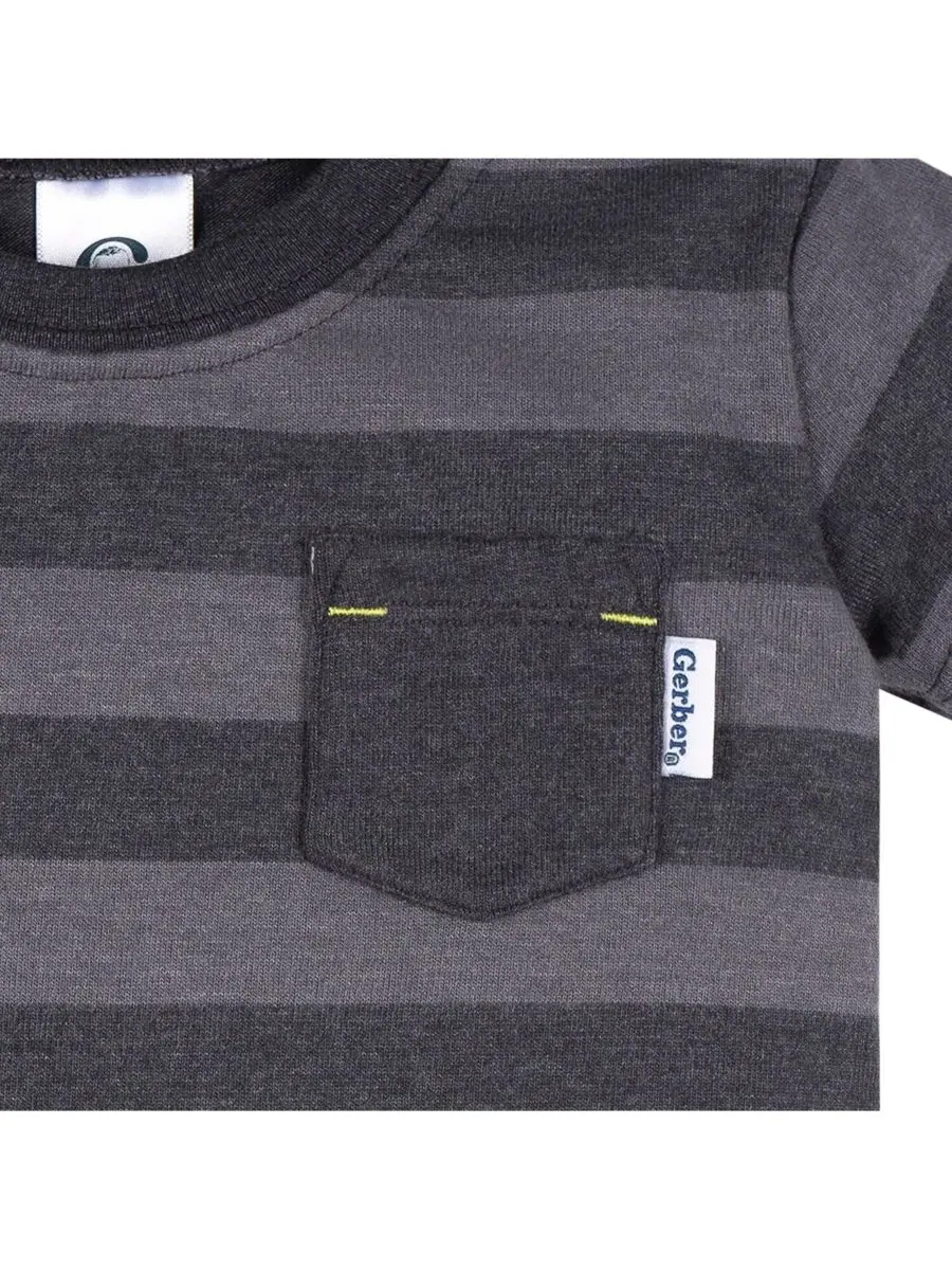 Комплект футболок с коротким рукавом, 3 шт Gerber, Stripes — изображение 4 из 6