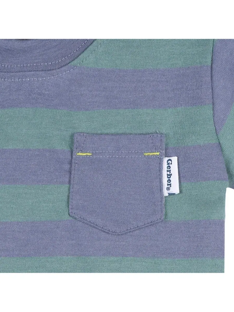 Комплект футболок с коротким рукавом, 3 шт Gerber, Stripes — изображение 5 из 6