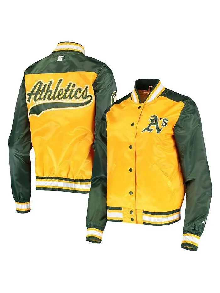 Женская золотая куртка на кнопках Oakland Athletics The Legend Starter — изображение 1 из 4, золото
