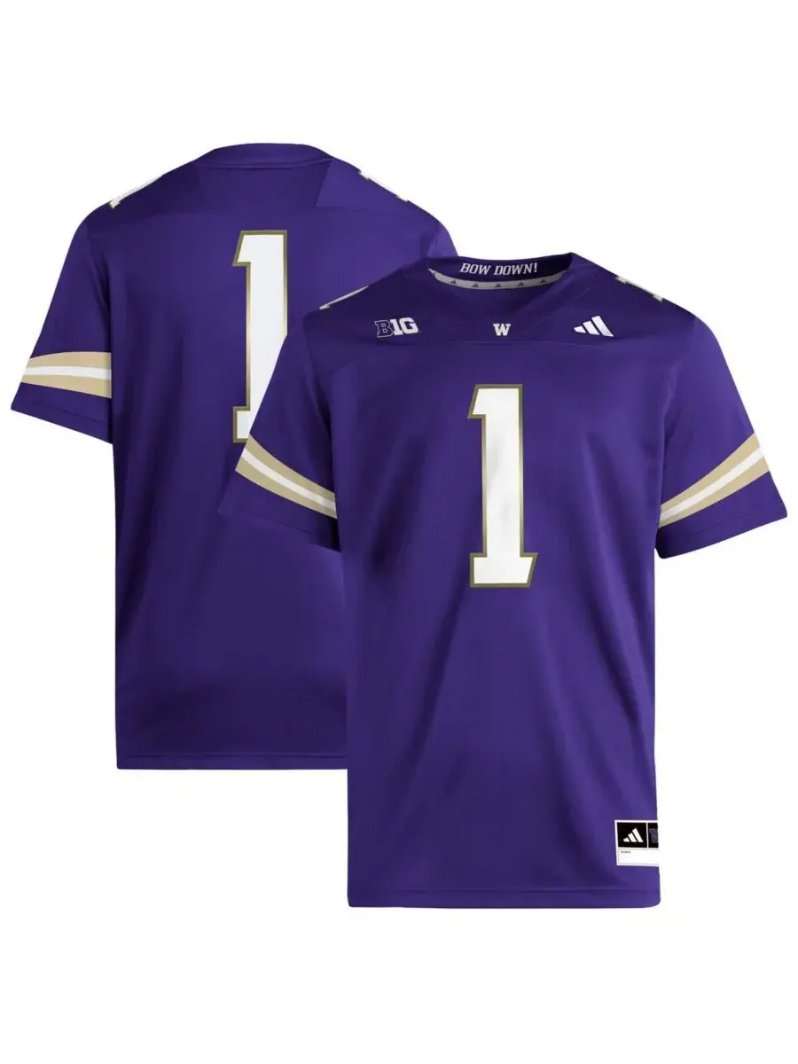Adidas Мужская фиолетовая футболка Washington Huskies Premier