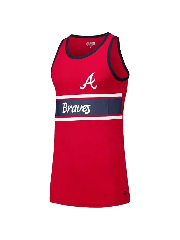 Мужская красная майка-танк топ Atlanta Braves Ringer New Era — изображение 3 из 3