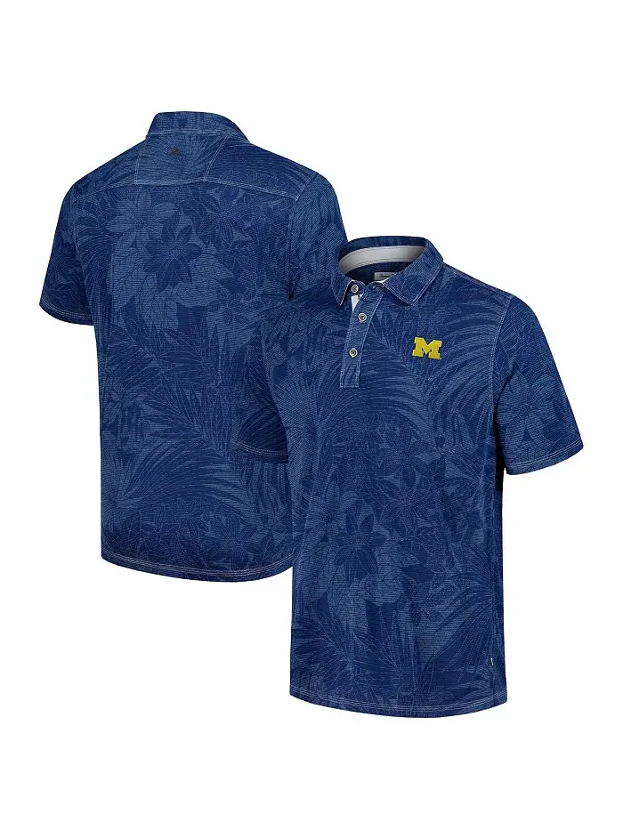 Мужская поло Michigan Wolverines Sport Santiago Paradise в темно-синем цвете Tommy Bahama