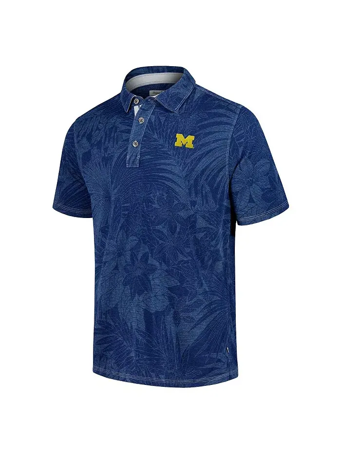 Мужская поло Michigan Wolverines Sport Santiago Paradise в темно-синем цвете Tommy Bahama — изображение 3 из 3