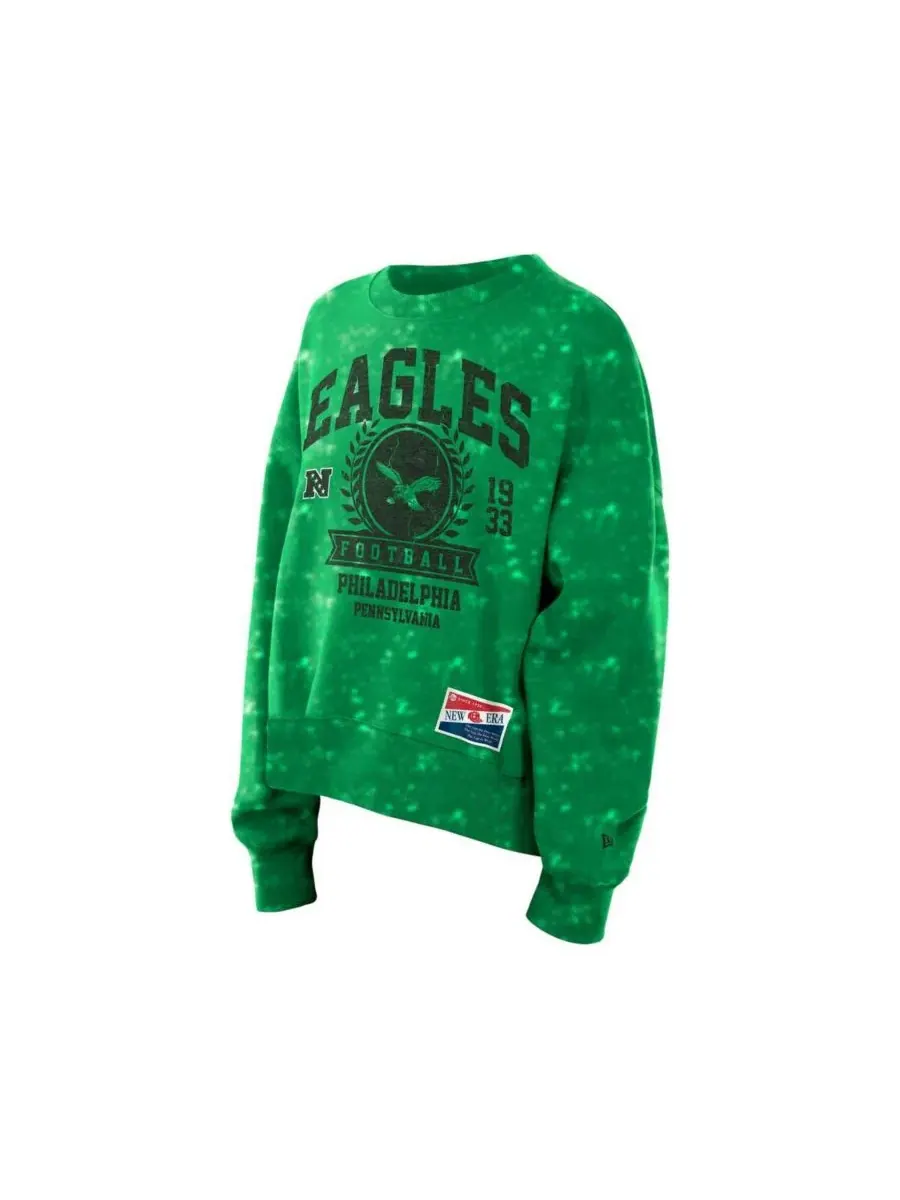 Свитшот оверсайз с принтом Philadelphia Eagles Throwback Oversized Boxy Sweatshirt New Era — изображение 3 из 4, зеленый