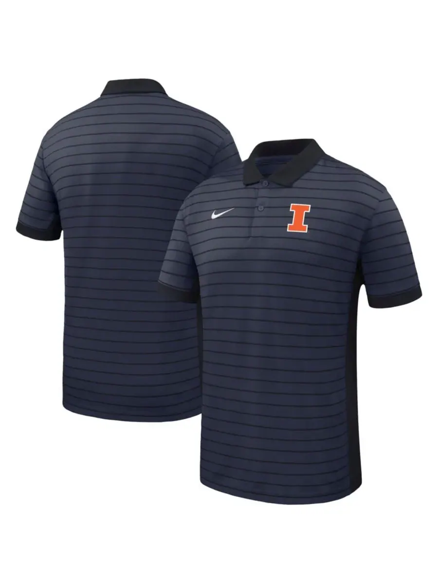 Поло Dri-FIT с вышивкой логотипа Illinois Fighting Illini Navy Nike