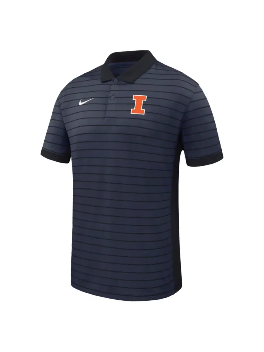 Поло Dri-FIT с вышивкой логотипа Illinois Fighting Illini Navy Nike — изображение 3 из 3, темно-синий