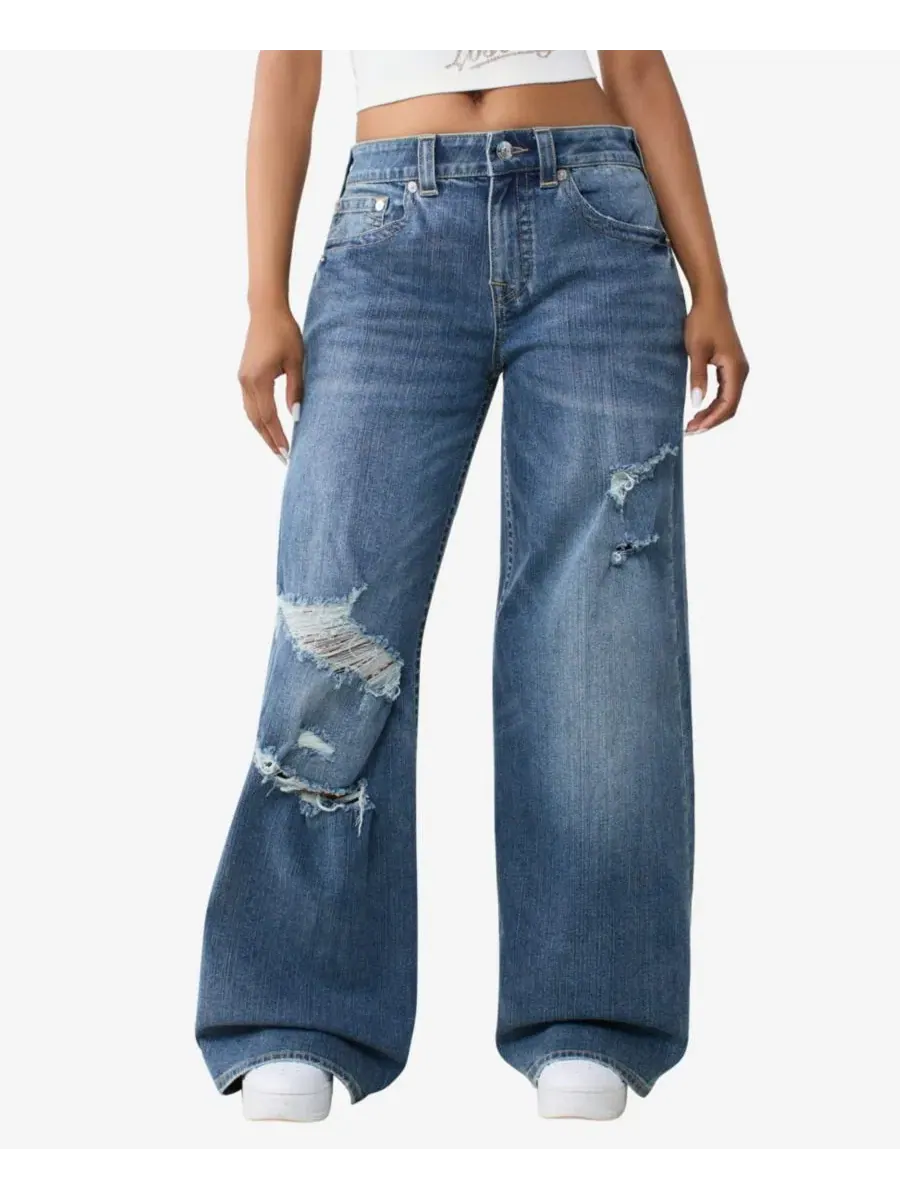 Джинсы с высокой посадкой и широкими штанинами Jessie Super Baggy True Religion, Venice Drift With
