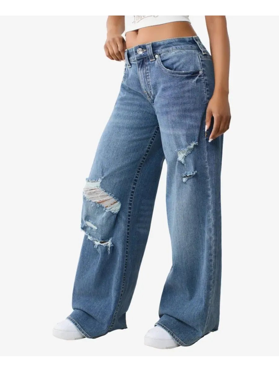 Джинсы с высокой посадкой и широкими штанинами Jessie Super Baggy True Religion, Venice Drift With — изображение 2 из 3