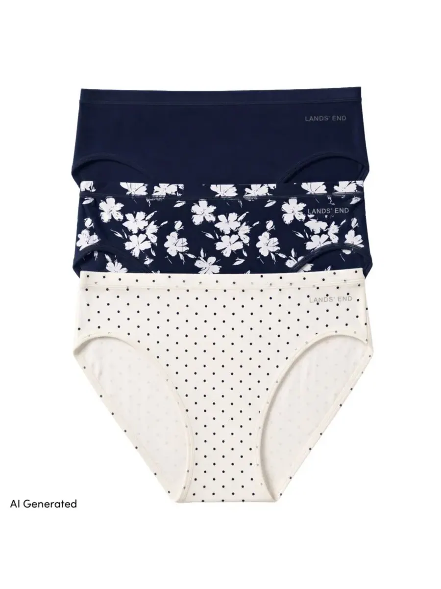 Трусы-бикини с низкой посадкой, 3 шт., True Solutions Light Weight Microfiber Basics Lands' End