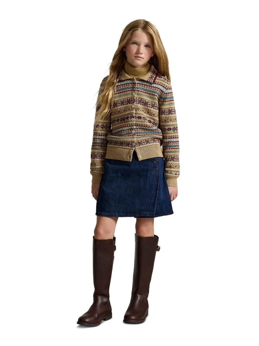 Юбка-трапеция из денима с запахом, модель Denim Wrap Skirt Polo Ralph Lauren, Adrie Wash — 2