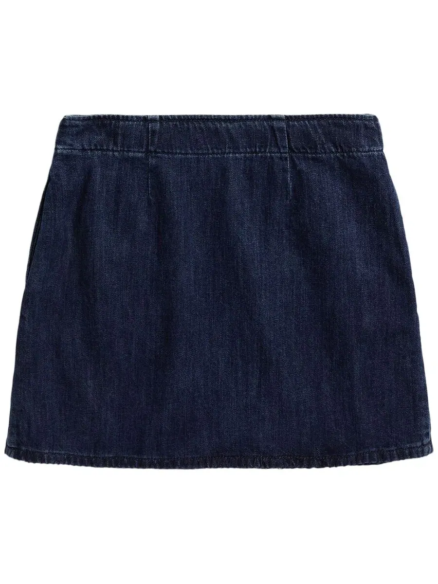 Юбка-трапеция из денима с запахом, модель Denim Wrap Skirt Polo Ralph Lauren, Adrie Wash — 4