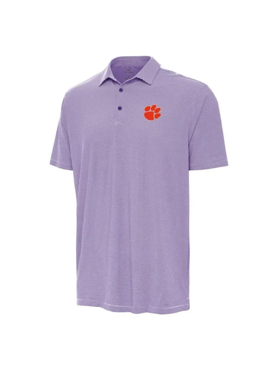 Поло из полиэстера с микрополоской, Clemson Tigers Antigua