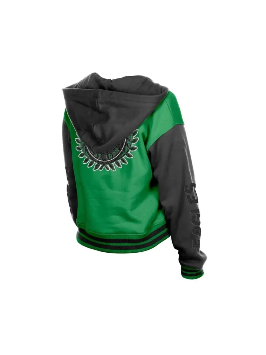Женская куртка с капюшоном на пуговицах Philadelphia Eagles New Era — изображение 3 из 5, зеленый черный