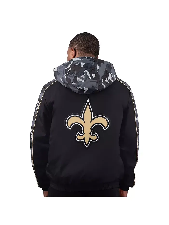 Мужская черная куртка New Orleans Saints Thursday Night Gridiron на молнии Starter — изображение 2 из 2