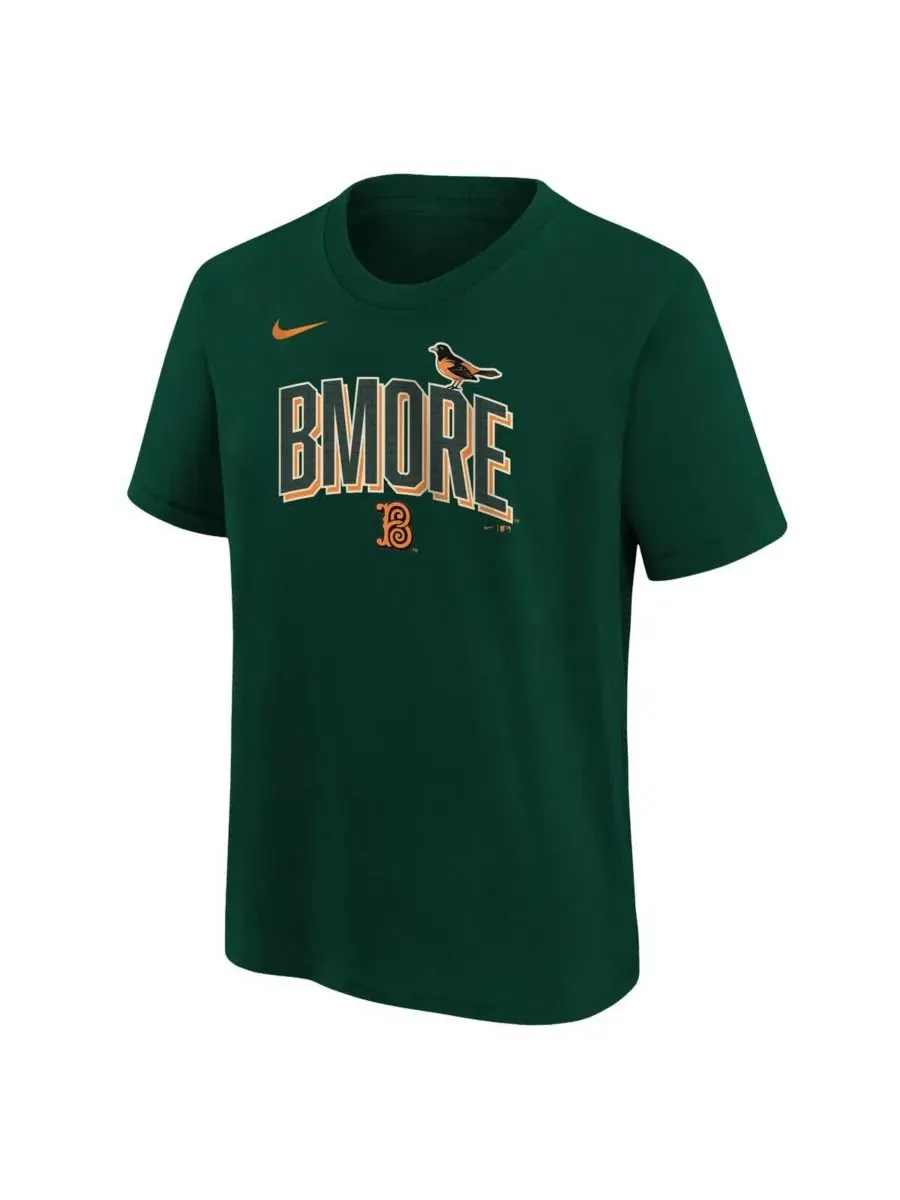 Футболка с принтом Baltimore Orioles 2026 City Connect Wordmark Nike — изображение 3 из 3, зеленый