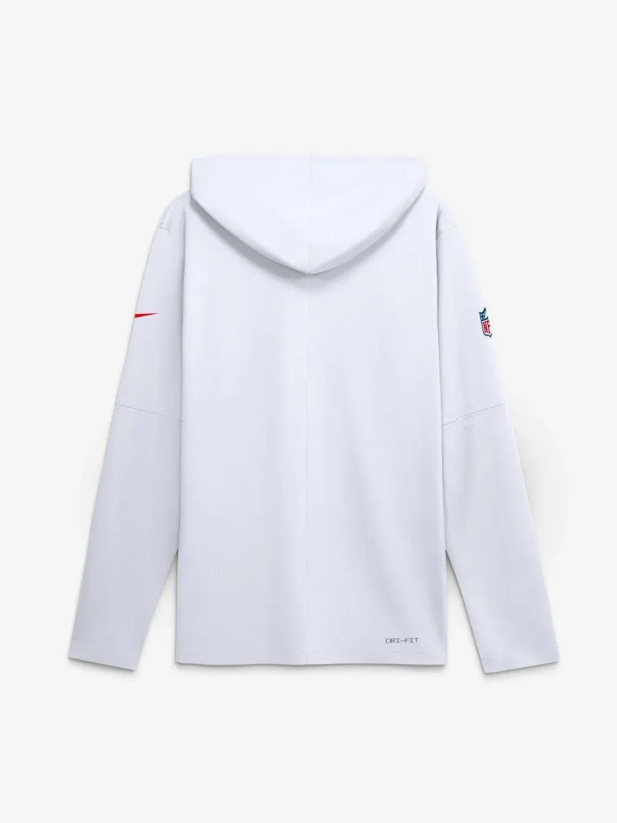 Худи с длинным рукавом с капюшоном Dri-FIT Nike Kansas City Chiefs Sideline Game On — изображение 2 из 2, белый красный