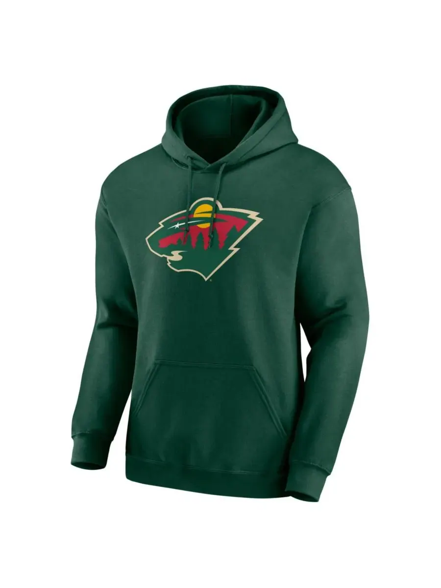 Худи с капюшоном, с принтом, Minnesota Wild Essential Logo Athletic — изображение 2 из 3, зеленый