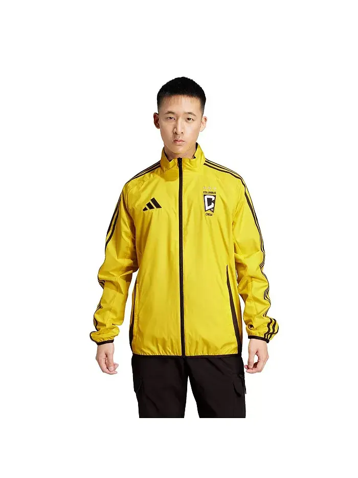 Мужская реверсивная куртка на молнии Columbus Crew 2025 Anthem в золотисто-черном цвете adidas — изображение 2 из 4