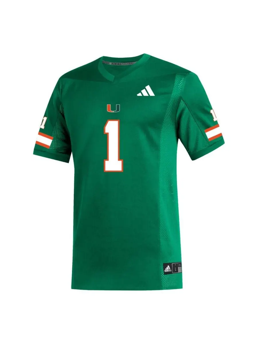 Футбольная реплика джерси с длинным рукавом Adidas Miami Hurricanes — изображение 3 из 3, зеленый