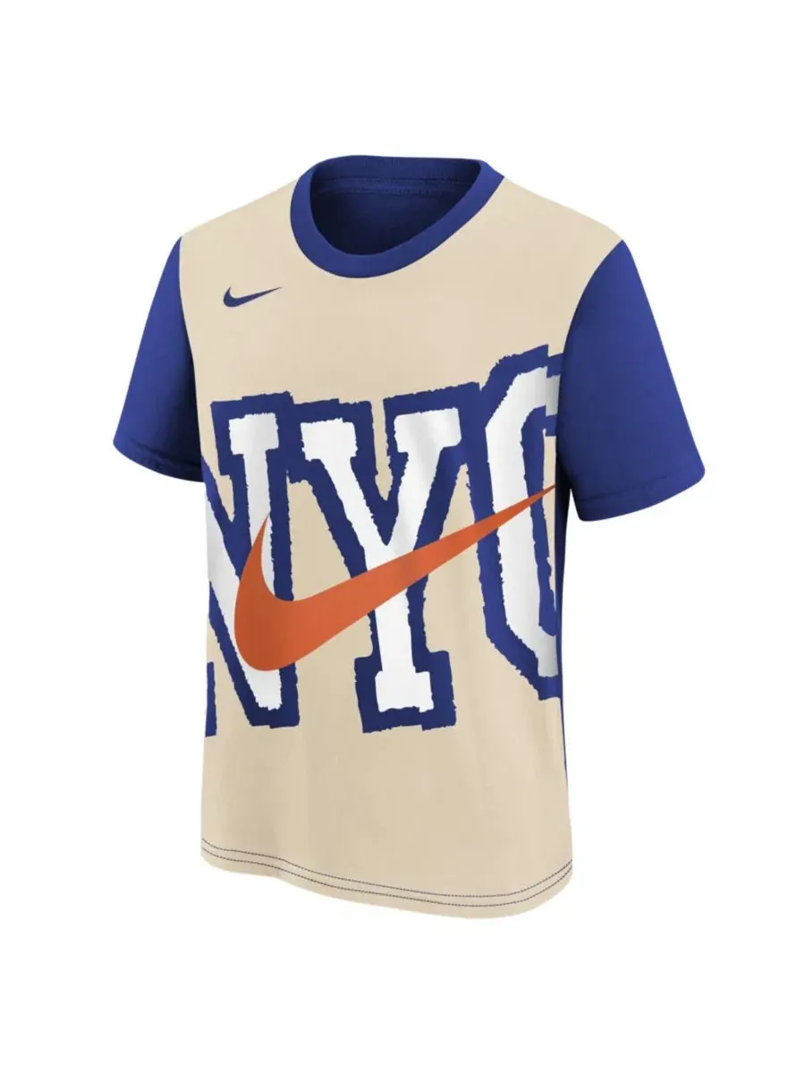Футболка Max90 с принтом New York Knicks Nike — изображение 2 из 3, светлый бежевый синий