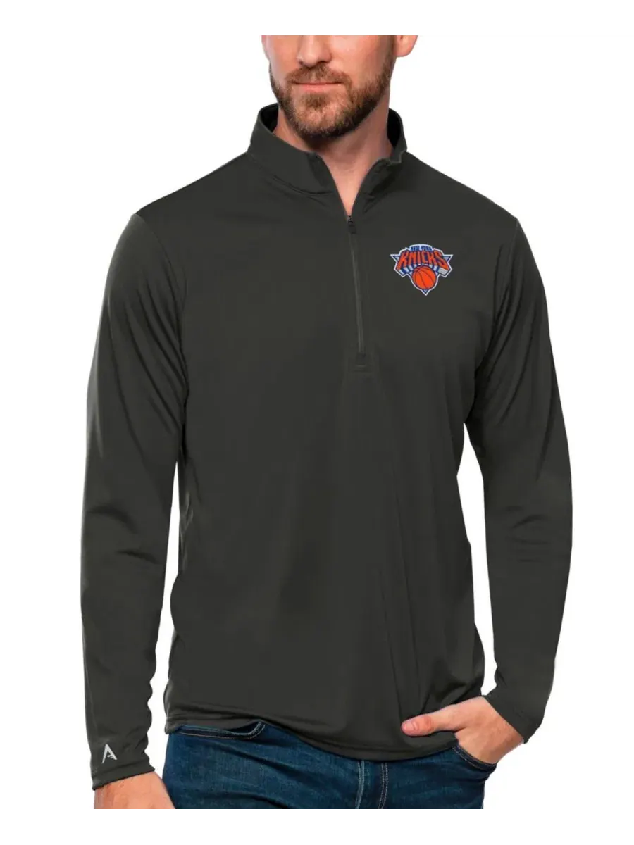 Пуловер с четверть-застежкой New York Knicks Tribute Quarter-Zip Antigua