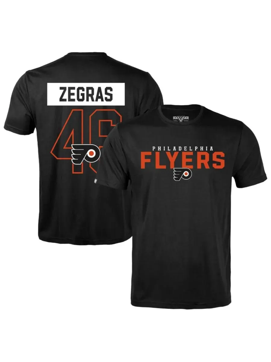 Футболка с именем и номером Trevor Zegras, Philadelphia Flyers Richmond LevelWear