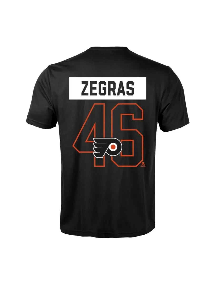 Футболка с именем и номером Trevor Zegras, Philadelphia Flyers Richmond LevelWear — изображение 3 из 3, черный