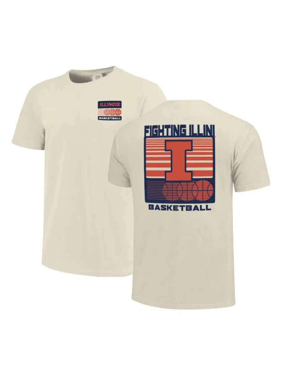 Футболка с принтом Illinois Fighting Illini Basketball Staredown Comfort Colors Image One