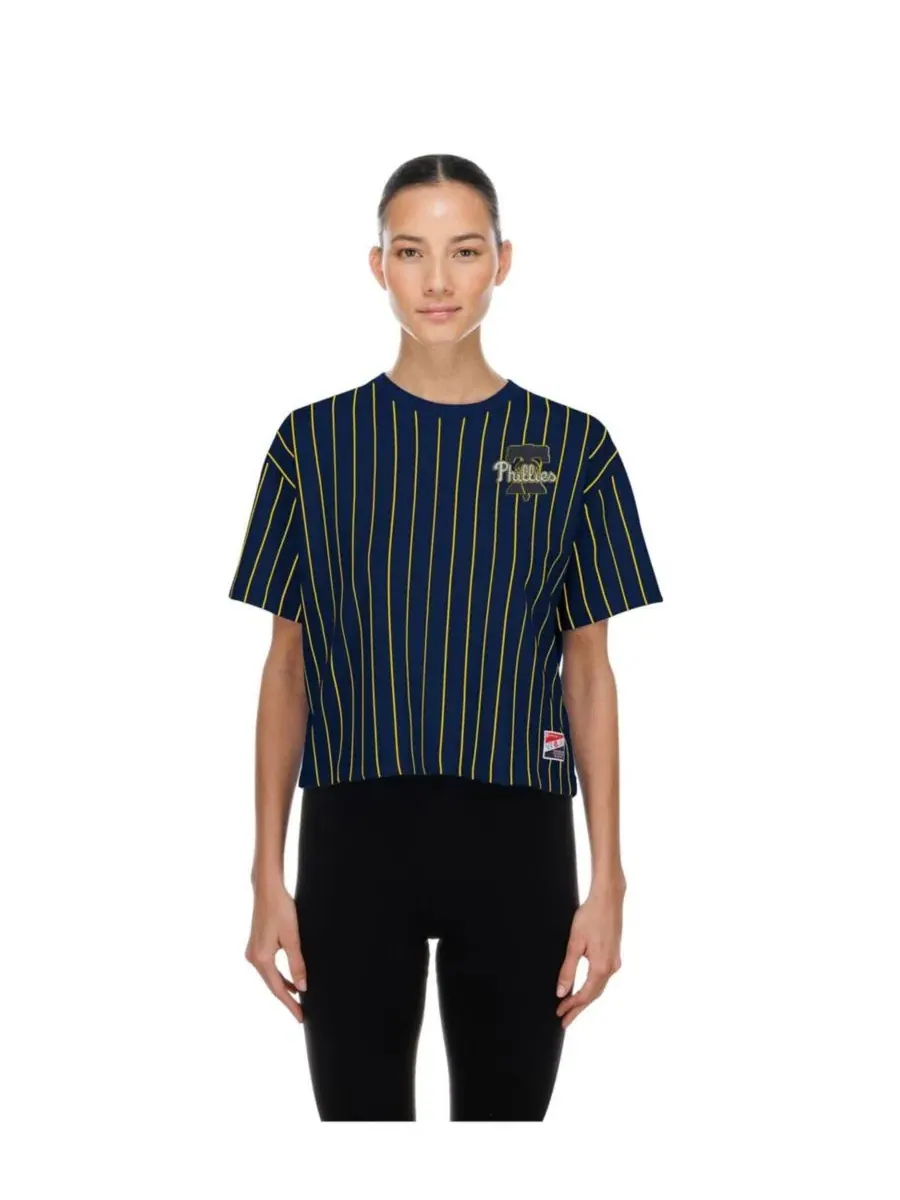 Футболка с принтом модель Boxy Pinstripe New Era