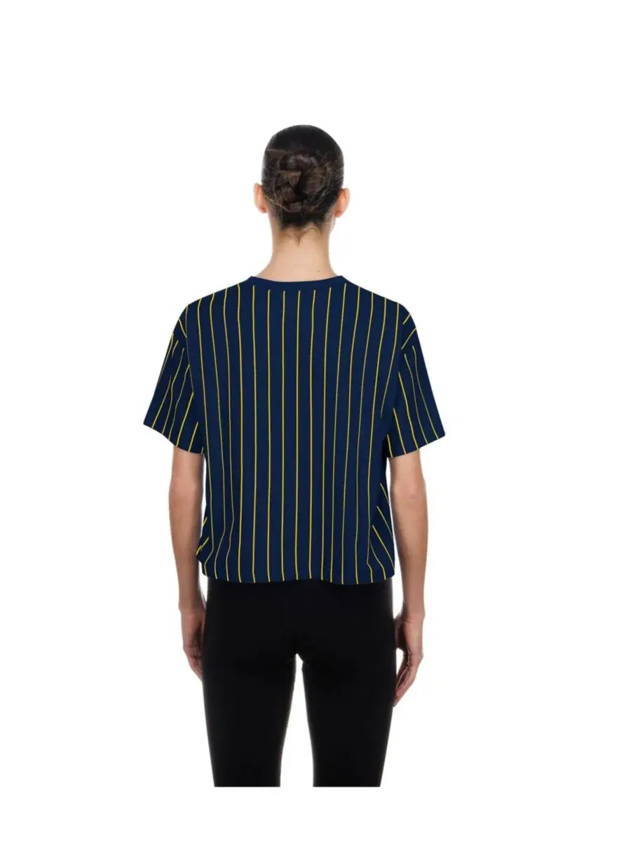 Футболка с принтом модель Boxy Pinstripe New Era — изображение 2 из 4, темно-синий