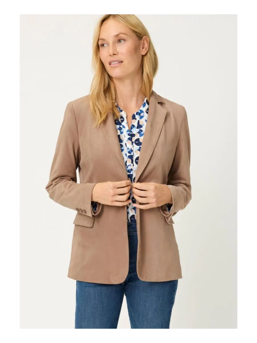 Женский блейзер из искусственной замши Olsen, Light toffee
