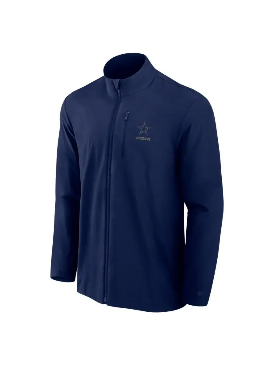 Fanatics Signature Мужская темно-синяя тканая куртка на молнии с символикой команды Dallas Cowboys — изображение 3 из 3