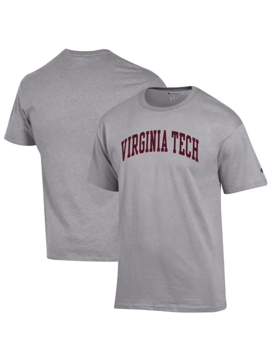 Champion Мужская футболка Virginia Tech Hokies Basic Arch серого цвета