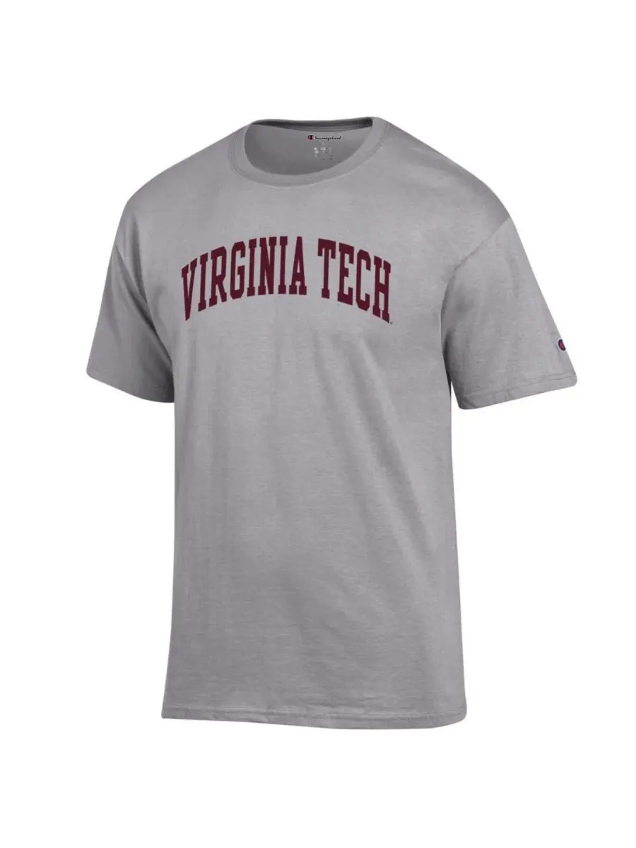 Champion Мужская футболка Virginia Tech Hokies Basic Arch серого цвета — изображение 3 из 3, серый