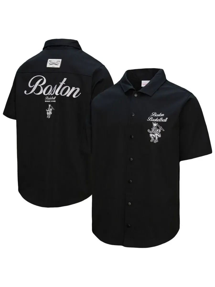 Mitchell & Ness Мужская черная футболка Boston Celtics Hardwood Classics Camp