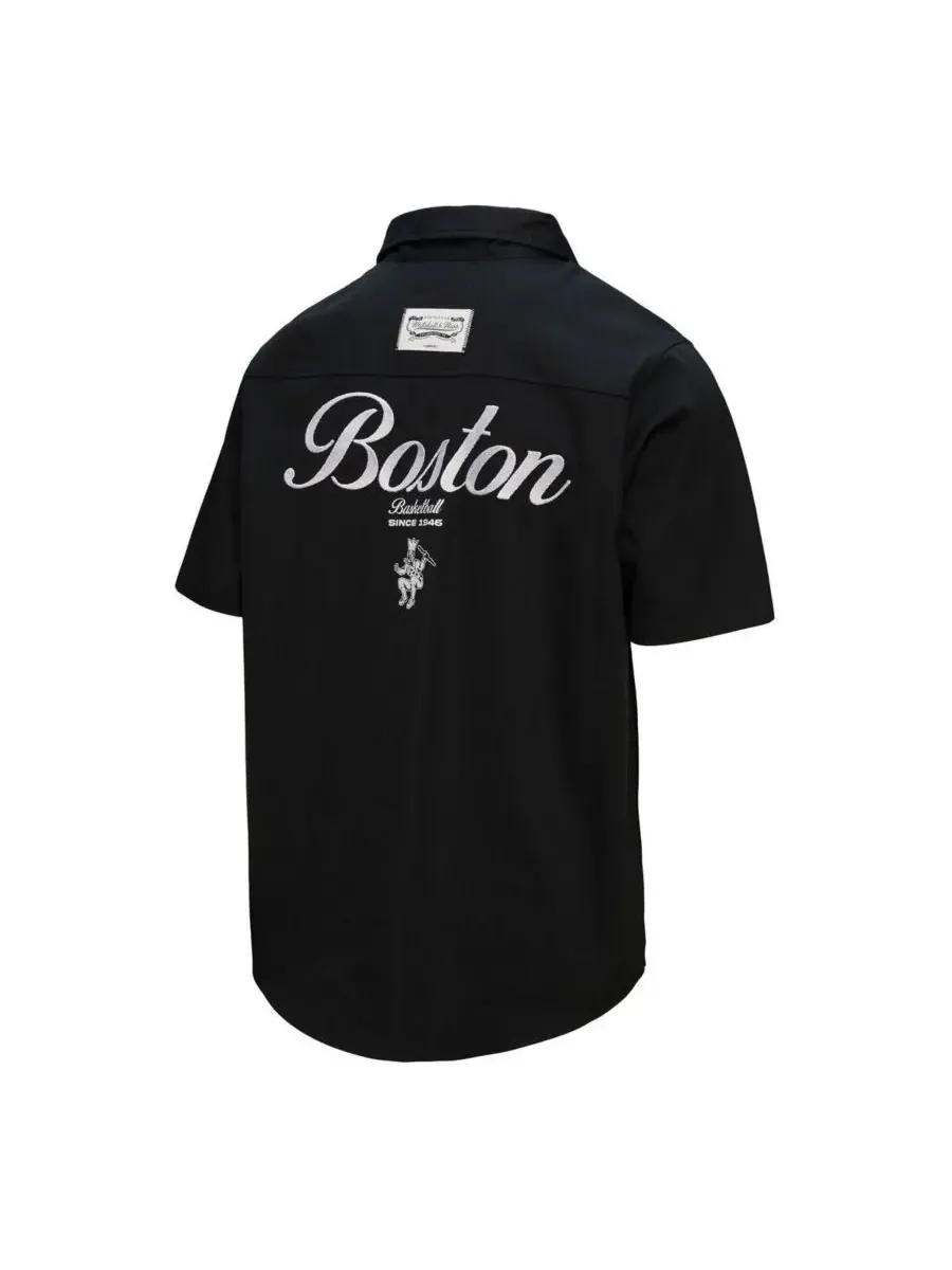 Mitchell & Ness Мужская черная футболка Boston Celtics Hardwood Classics Camp — изображение 3 из 3, черный